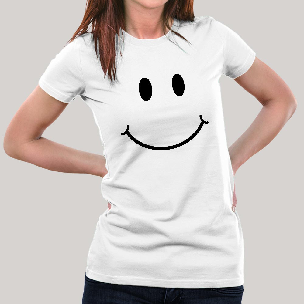 smiley face t shirt womens