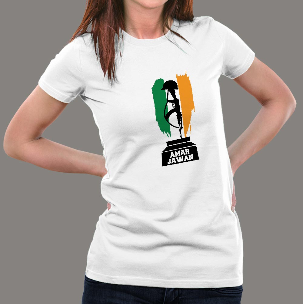 I Love Indian Army Amar Jawan Patriotic Jai Hind Women's T-shirt ...