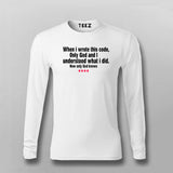 When I Wrote This Code Only God And I Understood Funny Programming T-shirt For Men