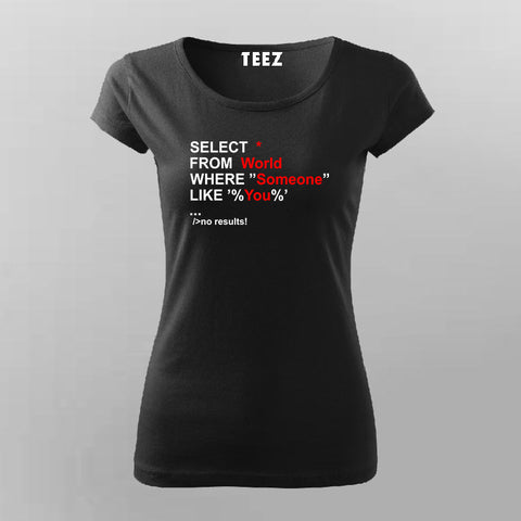 Select from World where someone like you T-Shirt For Women