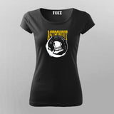 ASTRONOUTBlackHalfSleeveTShirtForWomen