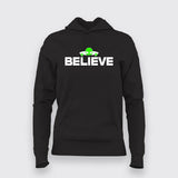 Believe Space Hoodie for Women - Inspire Cosmic Dreams