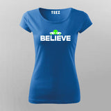 Believe Space T-Shirt for Women - Inspire Cosmic Dreams