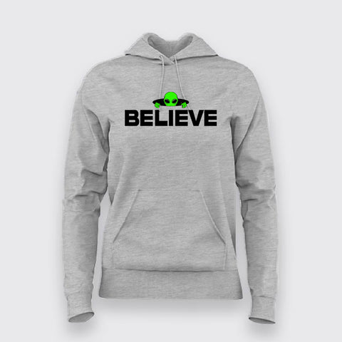 Believe grey hoodie for women