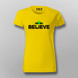 Believe yellow t shirt for women