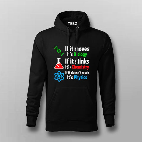 Biology Chemistry Physics Hoodie For Men - Science Lover