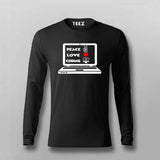 Peace Love Coding T-Shirt For Men – Programmer’s Essential Wear