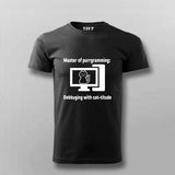 Master of Purrgramming T-Shirt For Men - For Cat-Loving Coders