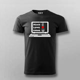 Peace Love Coding T-Shirt For Men – Programmer’s Essential Wear