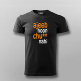 ajeeb hoon Black Half Sleeve T Shirt For Men