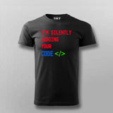 I'm Silently Judging Your Code T-Shirt For Men - Funny Programmer