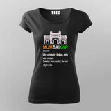 mumbaikar Black Half Sleeve T Shirt For Women