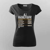 Software Developer Hourly Rate T-Shirt for Women-Funny Coder Tee