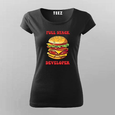 Full Stack Developer Funny Programmer T-Shirt For Women