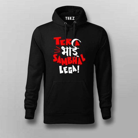 tera bhai black hoodie for men