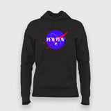 pew pew Black Hoodie For Women