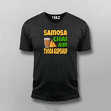 Samosa Chai & Gupshup T-Shirt  For Men - Fun Desi Vibes