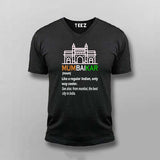 mumbaikar Black v neck T Shirt For Men