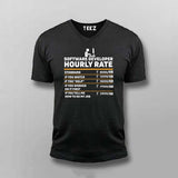 Software Developer Hourly Rate T-Shirt for Men-Funny Coder Tee