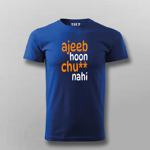 ajeeb hoon Blue Half Sleeve T Shirt For Men