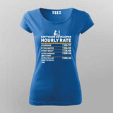 Software Developer Hourly Rate T-Shirt for Women-Funny Coder Tee