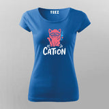 Funny Chemistry Cat T-Shirt For Women | Cation Science