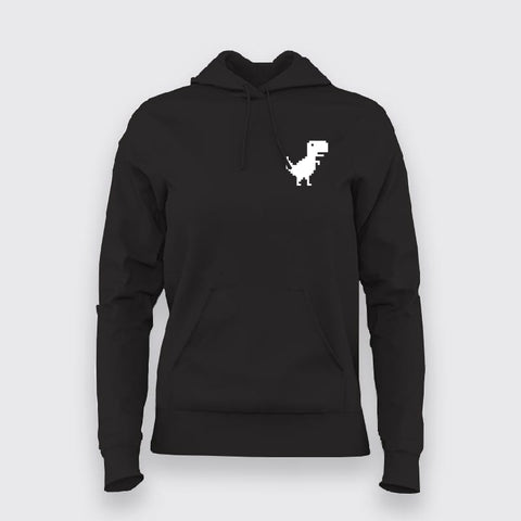 Chrome Dino Fun - Women's Chest Logo Hoodie