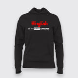 English Hindi Urdu Funny Women Hoodie - Indian Humor by Teez