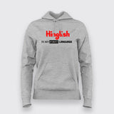 English Hindi Urdu Funny Women Hoodie - Indian Humor by Teez