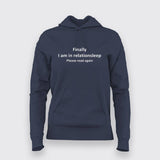 Finally I Am In Relationsleep Please Read Again Hoodies For Women