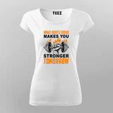 Gym Motivational Weightlifting T-Shirt For Women