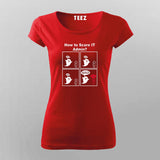 How to Scare IT Admin funny Programming Joke T-shirt for Women Online India.