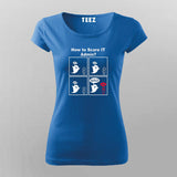 How to Scare IT Admin funny Programming Joke T-shirt for Women Online India.