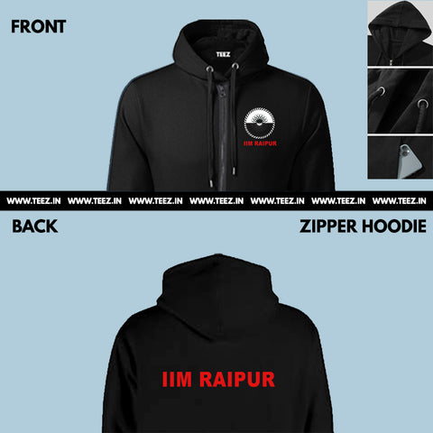 IIM-Raipur-zipper-black-hoodie