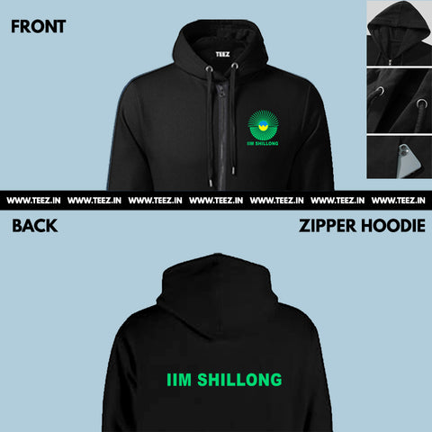 IIM-Shillong-zipper-black-hoodie