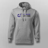 Grey cotton hoodie for men with IIM Indore logo, ESTD 1996