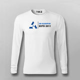 White full-sleeve cotton T-shirt with 'IIM KASHIPUR ESTD 2011' in blue