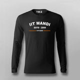 IIT Mandi ESTD 2009 full sleeve black cotton T-shirt featuring the 'IITIAN' tag under the institute name