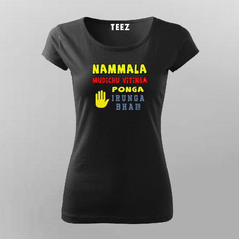 IRUNGABHAIIBlackHalfSleeveTShirtForWomen