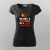 I_mnotahotmesswomenBlackHalfSleeveTShirtForWomen