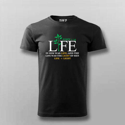 Life is light black half sleeve t shirt