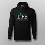 Life is light black hoodie for men