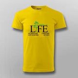 Life is light yellow half sleeve t shirt