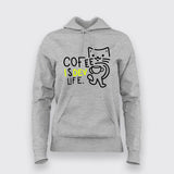 Kawaii Cat Coffee - Funny Developer Life Women's Hoodie