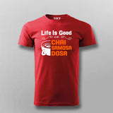 Life Is Good Chai Samosa Tee - Indian Vibes by Teez