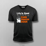 Life Is Good Chai Samosa Tee - Indian Vibes by Teez