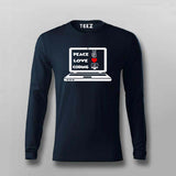 Peace Love Coding T-Shirt For Men – Programmer’s Essential Wear