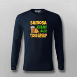 Samosa Chai & Gupshup T-Shirt  For Men - Fun Desi Vibes