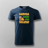 Samosa Chai & Gupshup T-Shirt  For Men - Fun Desi Vibes