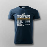 Software Developer Hourly Rate T-Shirt for Men-Funny Coder Tee